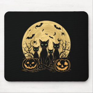 Cat Halloween Moon Mouse Pad