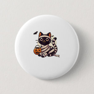 Cat Halloween Mummy Cute Cat Kids  2 Inch Round Button