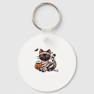 Cat Halloween Mummy Cute Cat Kids  Keychain