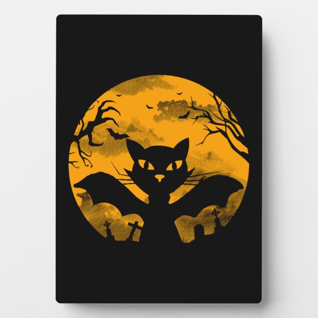 Cat Halloween Plaque (Front)