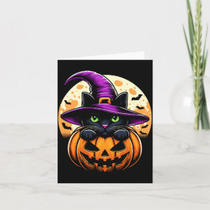 Cat Halloween Pumpkin Black Cat Performance Card