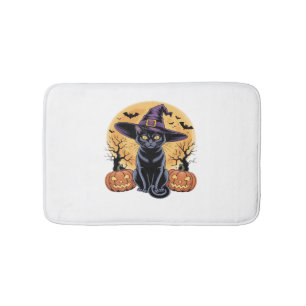 Cat Halloween Pumpkin Essential T-Shirt Bath Mat