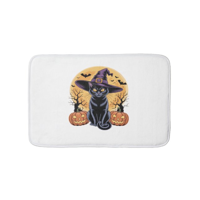 Cat Halloween Pumpkin Essential T-Shirt Bath Mat (Front)