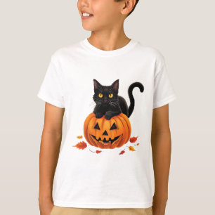 Cat Halloween Pumpkin For Women Men Kids T-Shirt