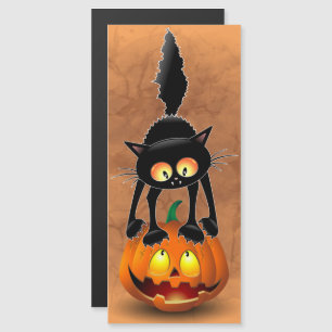 Cat Halloween Scared Cartoon Character standing on