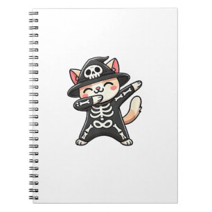 Cat Halloween Skeleton Cute Cat Kids Notebook