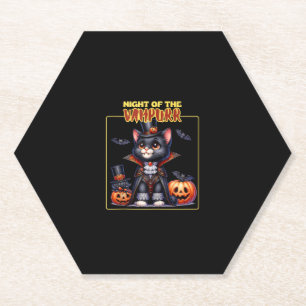 Cat Halloween Spooky Kitten Lover Trick Or Treat K Paper Coaster