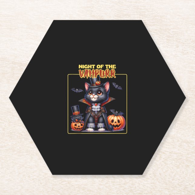 Cat Halloween Spooky Kitten Lover Trick Or Treat K Paper Coaster (Front)