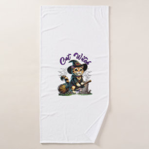 Cat Halloween Witch Costume Farmer Family Kids Tod Bath Towel