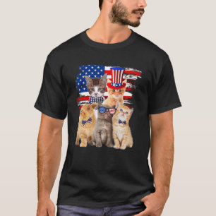 Cat Happy Freedom Day Cat Cat Moms 4th July Ameri T-Shirt