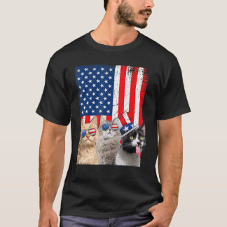 Cat Happy Freedom Day Tee Cat 4th July American