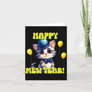Cat Happy New Year Mew Year Funny New Years Party  Card