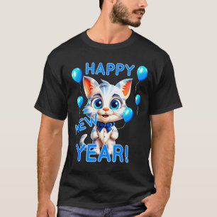 Cat Happy New Year Mew Year Funny New Years Party T-Shirt