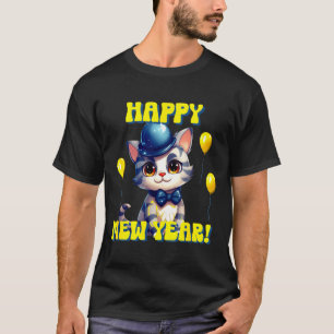 Cat Happy New Year Mew Year Funny New Years Party T-Shirt