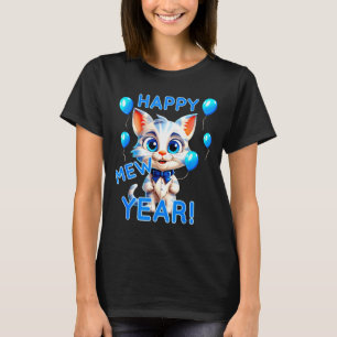 Cat Happy New Year Mew Year Funny New Years Party T-Shirt
