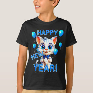 Cat Happy New Year Mew Year Funny New Years Party T-Shirt