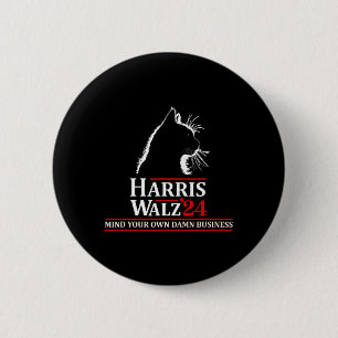 Cat Harris Walz 2024 Kamala Harris 2024 Tim Walz 2 Inch Round Button