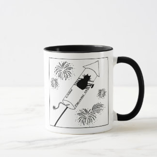 Cat Haters Fireworks Cartoon Mug