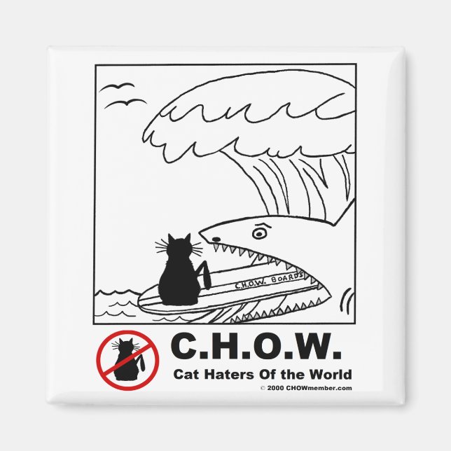Cat Haters Surfing Magnet (Front)