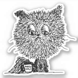 Cat Hates Meow-nings Sticker