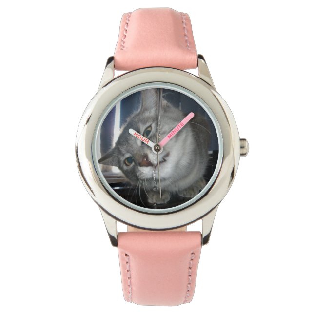 Cat Hates Water Face On, Watch (Front)