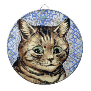 Cat head drawing by Louis Wain Dartboard