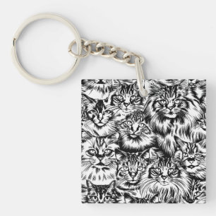 Cat Head Pattern Keychain