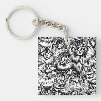 Cat Head Pattern Keychain