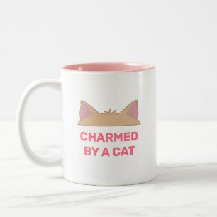 Cat Head & Personalized Funny Cat Quote Two-Tone Coffee Mug