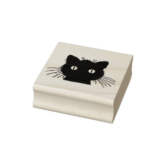 Cat Head Silhouette Rubber Stamp