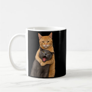 Cat Headlock Funny Hugging Cats Vintage Feline Coffee Mug