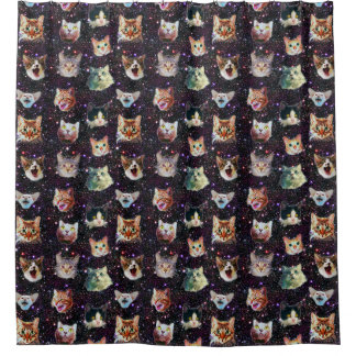 Cat Heads in Outer Space Funny Galaxy Pattern