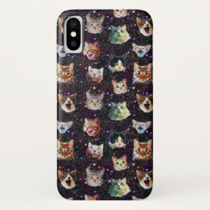 Cat Heads in Outer Space Funny Galaxy Pattern Case-Mate iPhone Case