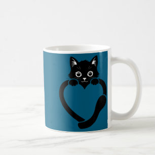 Cat heart graphic love cute cat coffee mug
