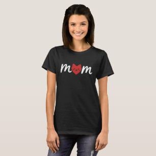Cat Heart Mom Minimalist Love T-Shirt
