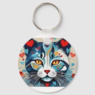 Cat Hearted Keychain