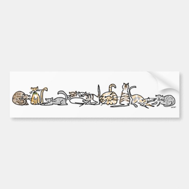 Cat Herd Bumper Sticker (Front)