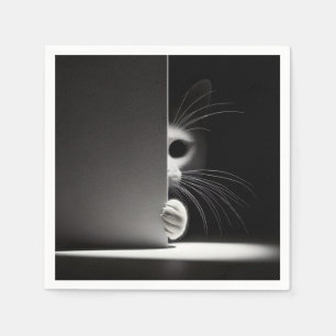 Cat Hiding In Shadows Napkin