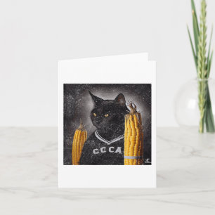 Cat Hockey Corn On The Cob Card