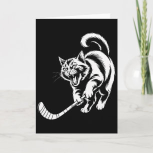 Cat Hockey Player Team Hockey Lovers Kitten Hockey Card