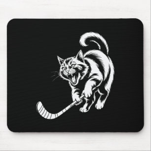 Cat Hockey Player Team Hockey Lovers Kitten Hockey Mouse Pad