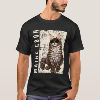 Cat Holders Maine Coon With Sun Glasses T-Shirt