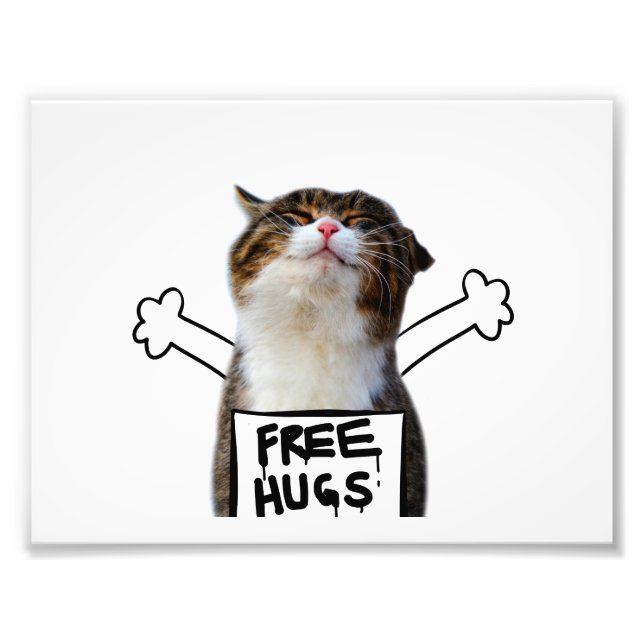 Cat Holding Free Hugs Sign (Front)
