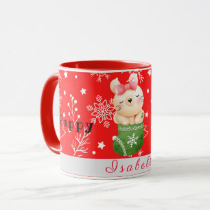 Cat Holidays Customize Text and Name Mug