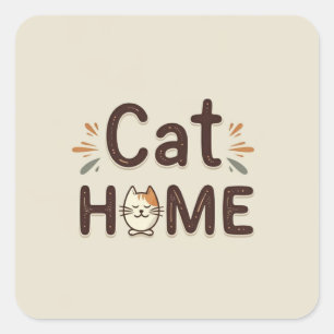 Cat home Sticker For Wall