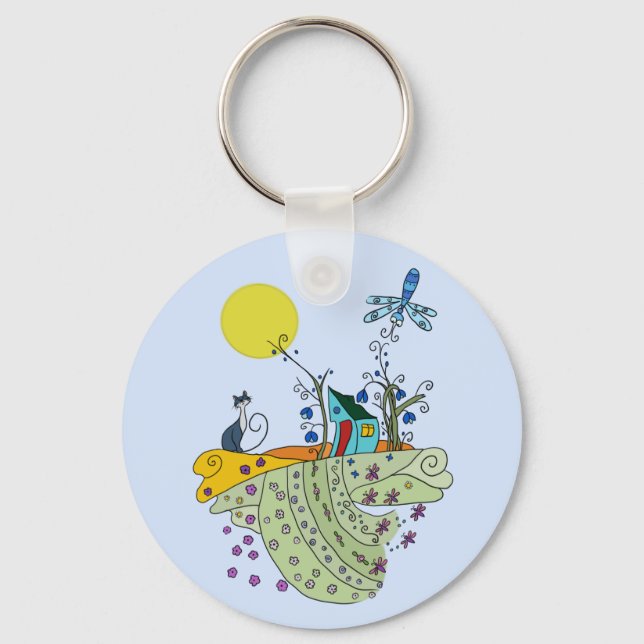 cat house keychain (Front)