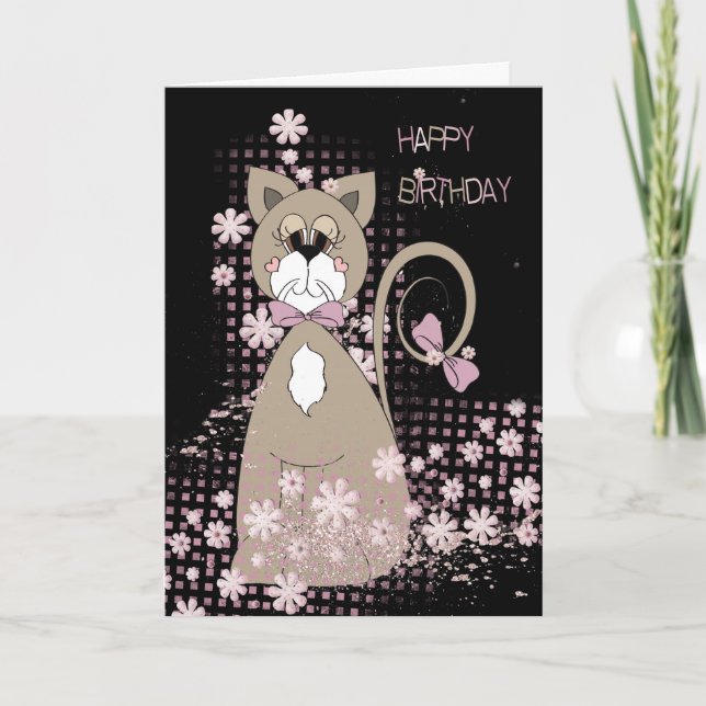 Cat Humor Birthday Card (Front)