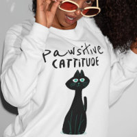 Cat Humour Pun Pawsitive Cattitude Fun Quote