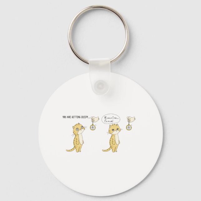 Cat Hypnosis Comic Strip Keychain (Front)