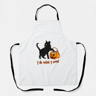 Cat I Do What I Want Halloween Candy Pumpkin Bag B Apron